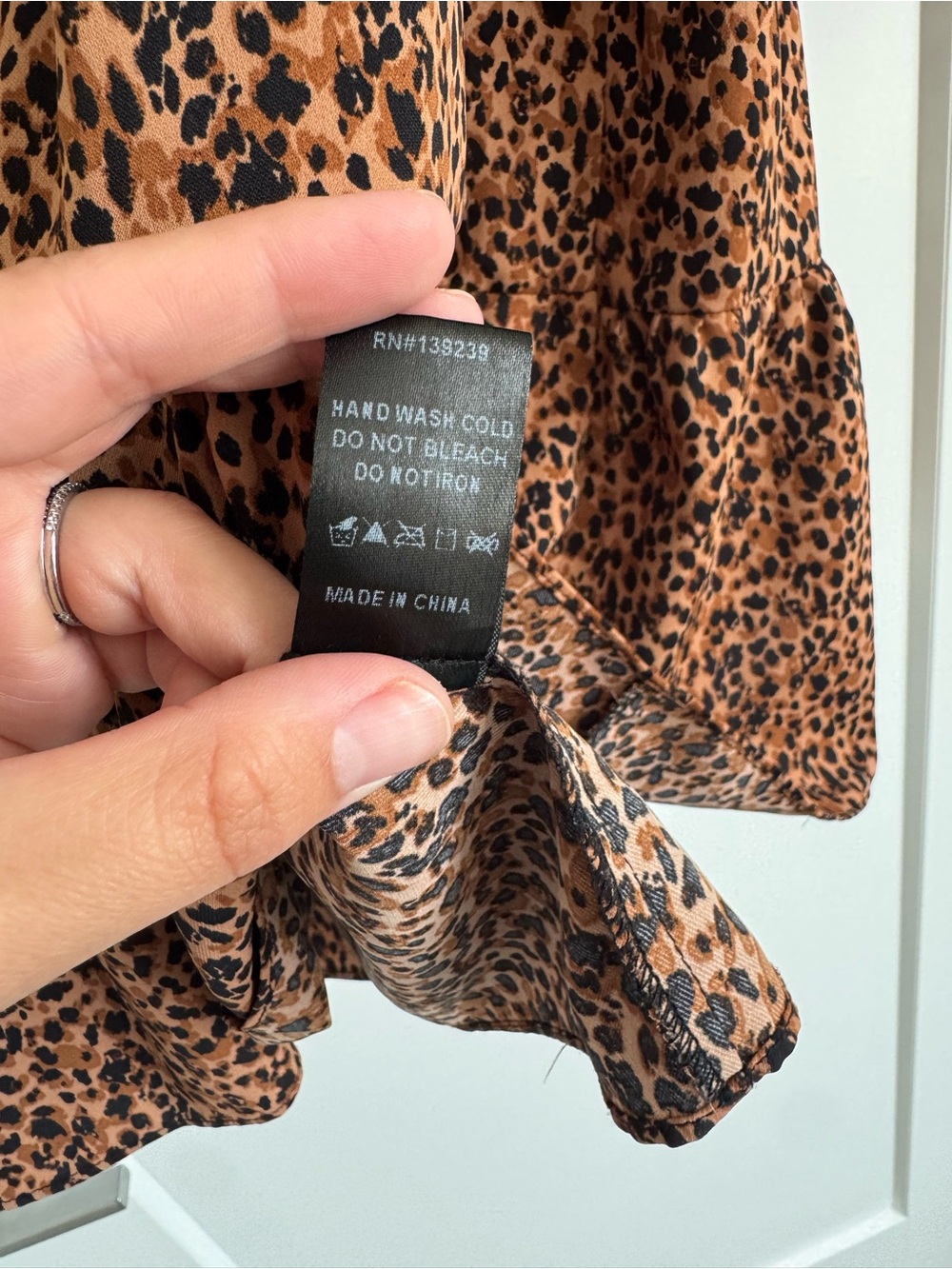 Tuckernuck Pomander Place Brown Leopard Kenzo Long Sleeve Tiered Mini Dress - Picture 7 of 8